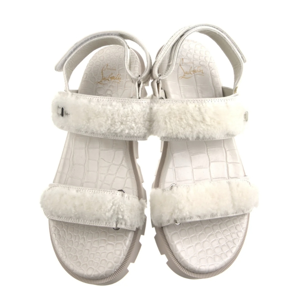 Christian Louboutin Shearling Slingback Sandals - Picture 5 of 7